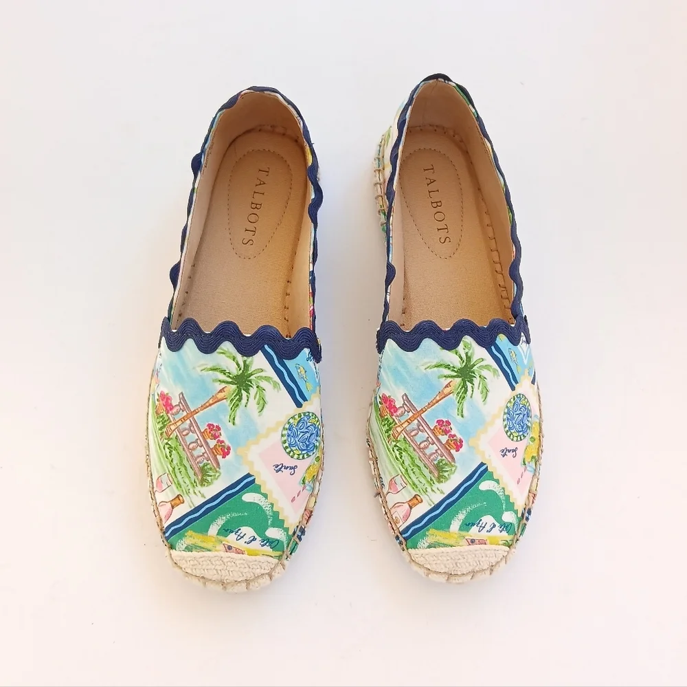 Talbots Izzy Summer Vista Print Espadrille Size 6.5